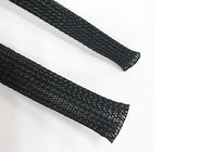 Aangepaste PET-uitbreidbaar gevlochten kous, zwarte kleur flexibele kabelmof