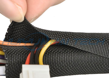 kopen Het zwarte HUISDIER Zelf Verpakken Gespleten Gevlechte Sleeving voor de Uitrusting van het Kabelbeheer online vervaardiging