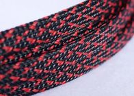Rode/Zwarte Mengsel Uitzetbare Gevlechte Polyester Sleeving voor de Omslag van de Kabeluitrusting