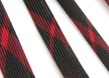 kopen Rode/Zwarte Mengsel Uitzetbare Gevlechte Polyester Sleeving voor de Omslag van de Kabeluitrusting online vervaardiging