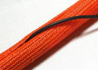 Het oranje HUISDIER Zelf Verpakken Gespleten Gevlechte Sleeving voor de Bescherming van Draaduitrustingen