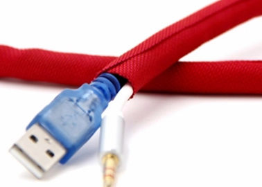 Hete Scherpe Zelf Verpakkende Gespleten Gevlechte Sleeving-Polyester voor de Kabels van A/V HDMI